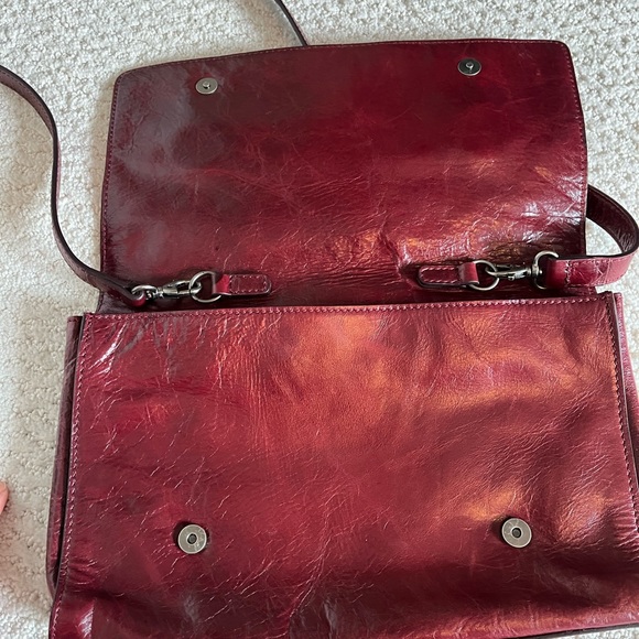 Miss Sixty burgundy coloured leather bag, clutch or crossbody/shoulder bag. - Picture 6 of 7